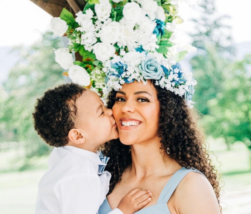 Toria and her son